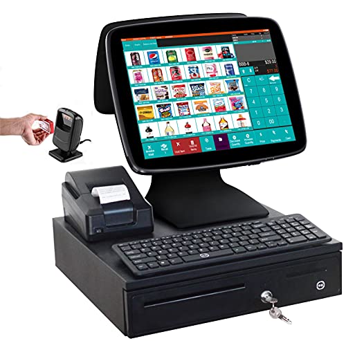 (Ship from USA) A3D Windows Cash Register POS Terminal Touch Screen Retail Point of Sale System SET04(Double Screen)