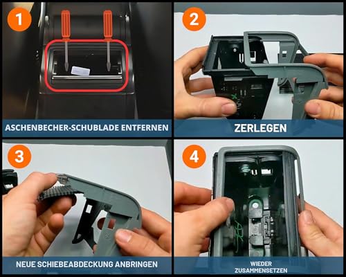 Rolldeckel für hintere Aschenbecherschublade für BMW 3 E46, Ersatzteil Schiebevorhang flexibel