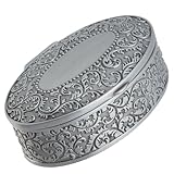 Homoyoyo Caja Joyero Retro de Aleación Diseño Ovalado, Ligera Fina Elaboración, Adecuado para Guardar Pulseras y Anillos en Viajes Obsequio
