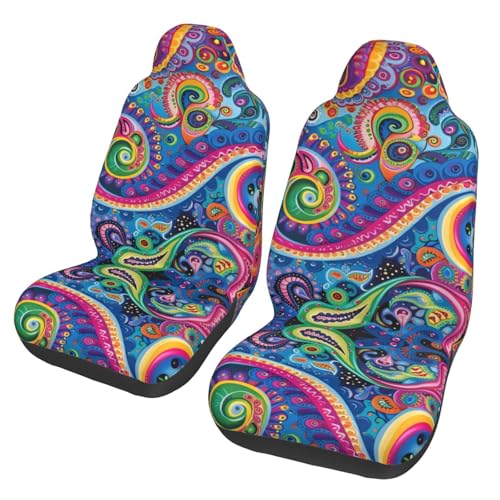 AZIYFBR Trippy Psychedelic Paisley Car Seat Covers