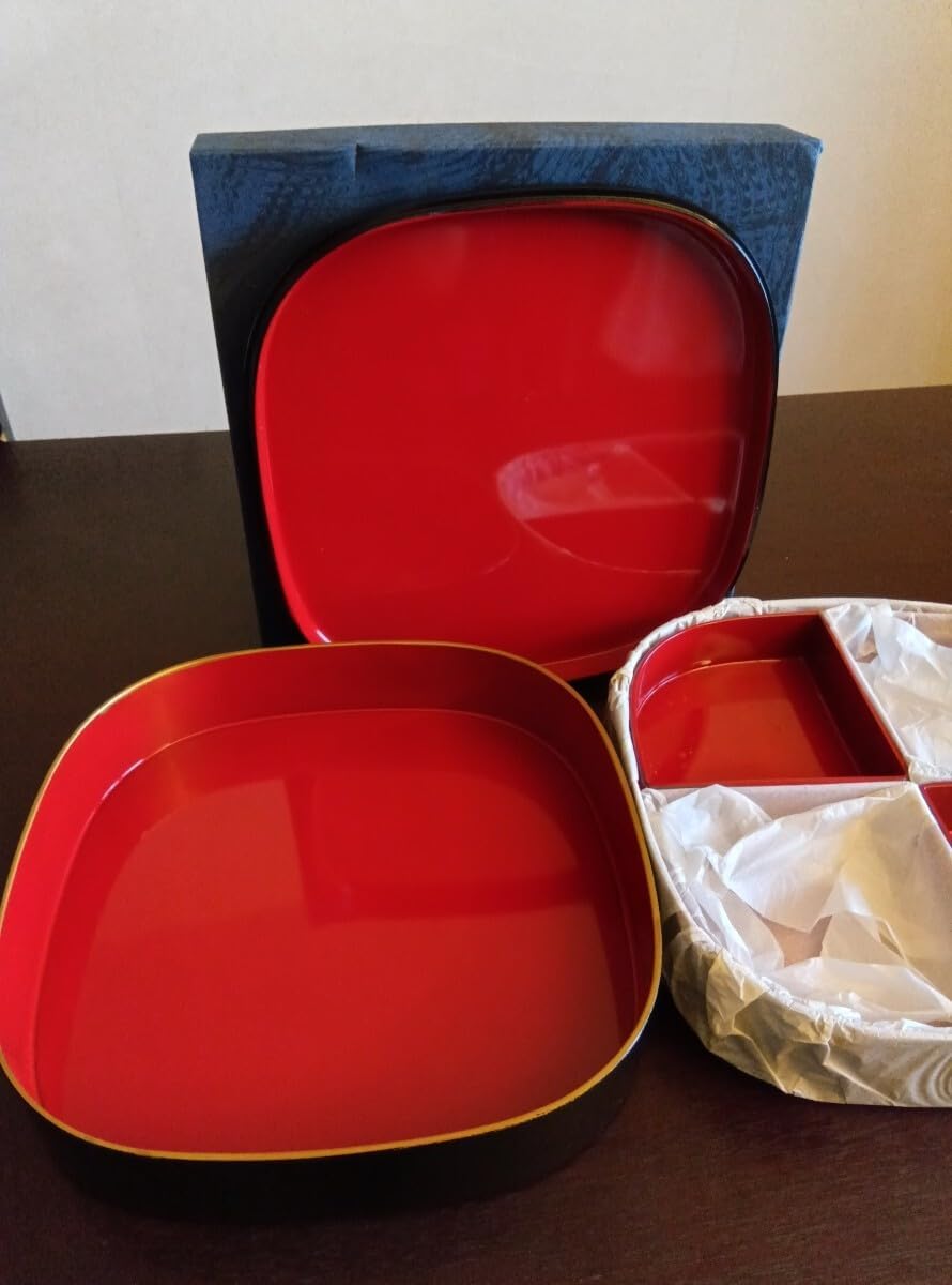 二段重箱 山中漆器 まえじゅう漆器 重箱 2段 二段 光輝 朱 赤
