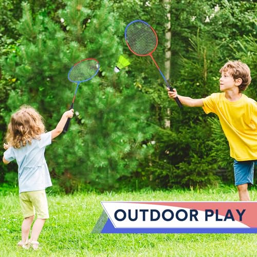 Image of 12 Pack Badminton Rackets Set Including Badminton Racquets, Nylon Shuttlecocks and Carry Bag for Outdoor Backyard Games Beginners