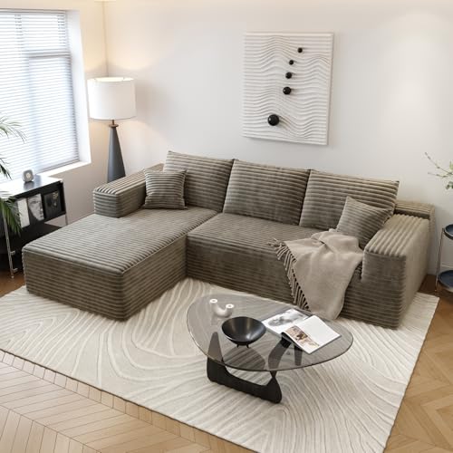 Image of Settab 95 inch Boneless Couch Modular Sectional Sofa L-Shape Lounge Cloud Couch,Flexible Module Combination for Living Room, No Assembly