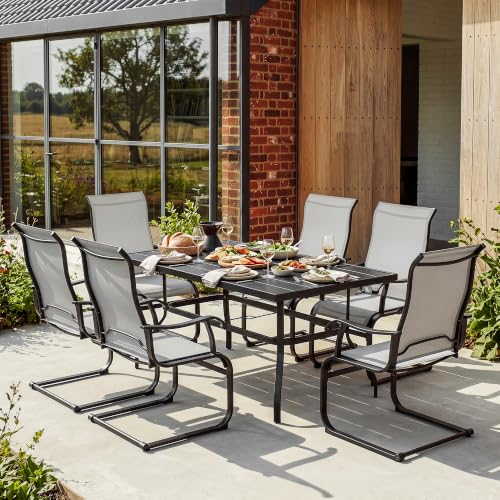Image of NUU GARDEN 7 Piece Patio Dining Set for 6 with C-Spring Chairs