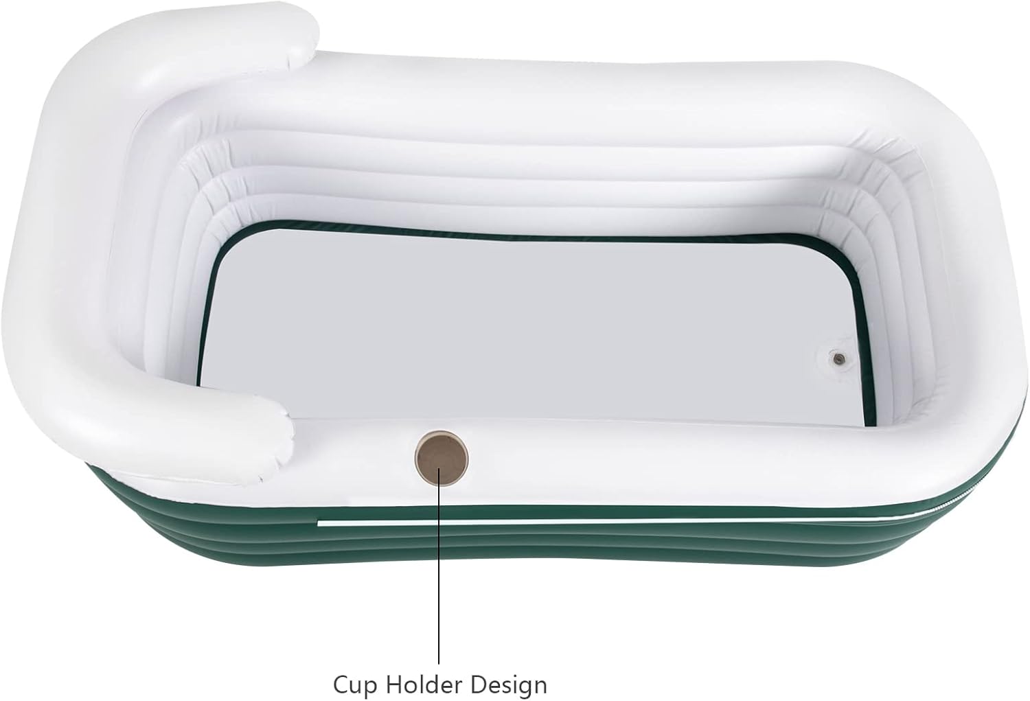Inflatable Bathtub, Foldable Portable Standing Ice Bath Tub, Unisex SPA Bathtub Hot Cold Plunge Tub Shower Stall with Electric Air Bump for RVs Hotels Home Campsites (Dark Green)