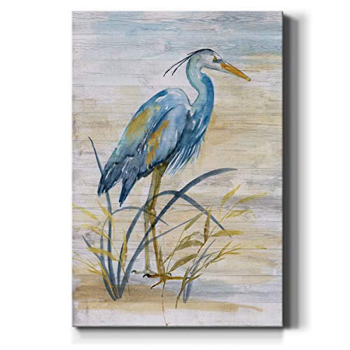 Renditions Gallery Animals Wall Art Abstract Paintings For Decor Rustic Yellow Blue Heron Bird Canvas Artwork Prints For Bedroom Living Room Office Walls - 18"X27" Lt15 #TOP12