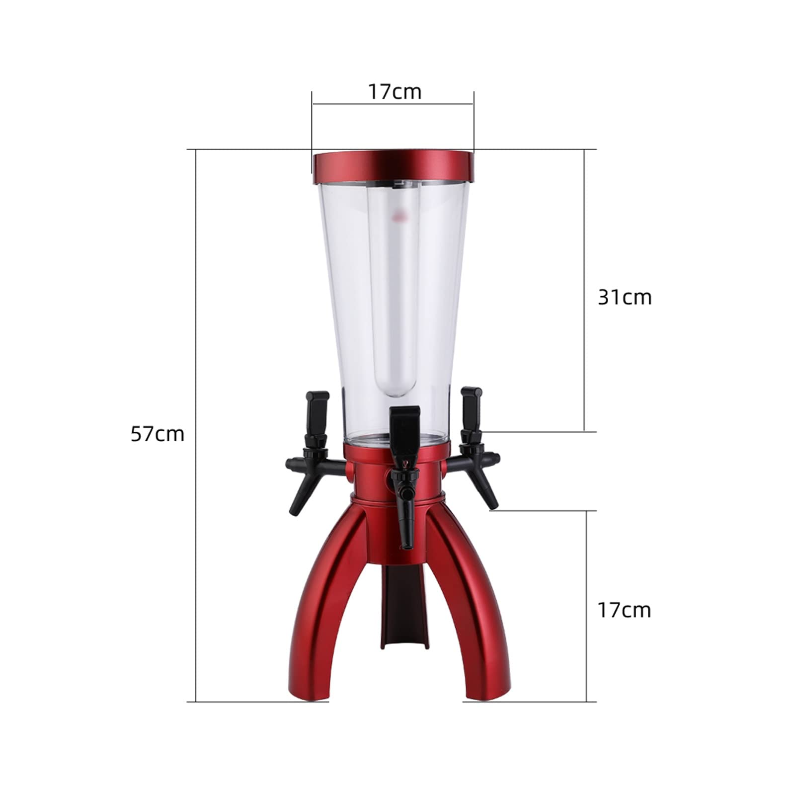 Dispensador de cerveza Dispensador de torre de cerveza de 3L con carámbanos y luces Dispensador de bebidas con grifos Dispensador de cerveza para fiesta/bar/hogar/Dispensador de bebidas al aire libr