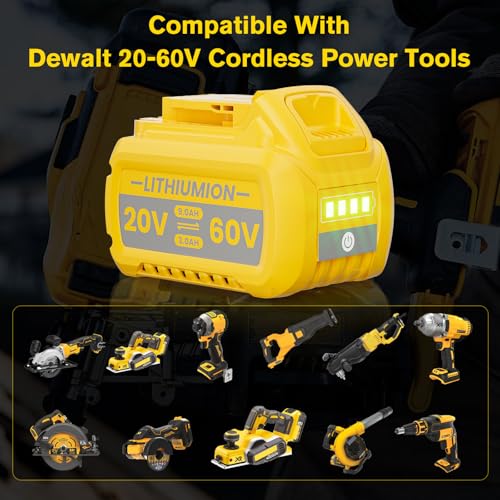 Image of 9.0Ah Replacement for Dewalt 20V 60V Flexvolt Max Battery 1Pack Compatible with DCB609 DCB606 DCB612 DCB200 DCB201 DCB203 DCB204 DCB206 DCB207 DCB209 Cordless Power Tools