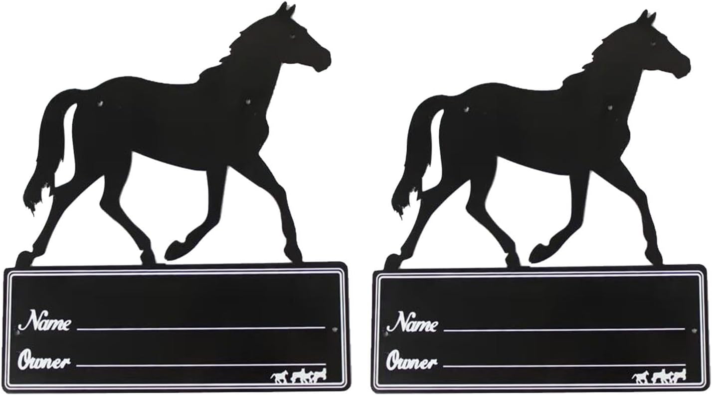 Horse Stall Name Plate, Heavy-Duty Personalized Signs, 2 Pack Horse Stall Sign for Barns(Two)