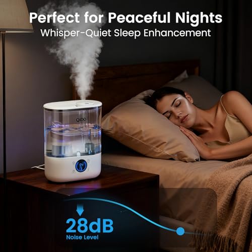COMHOMA Top Fill Humidifiers for Bedroom, 5L Tank for Large Room, Easy to Fill & Clean, 28dB Quiet Cool Mist Air Humidifier for Home Baby Nursery & Plants, Touch/APP/7-color Nightlight, 36H, White by COMHOMA - Image 6