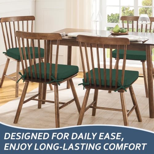 Basic Beyond Chair Cushions for Dining Chairs 4 Pack, Kitchen Chair Cushions with Ties and Non Slip Backing, 16 x 16 inches Chair Pads for Dining Chairs (Forest Green) by Basic Beyond - Used condition - Image 7