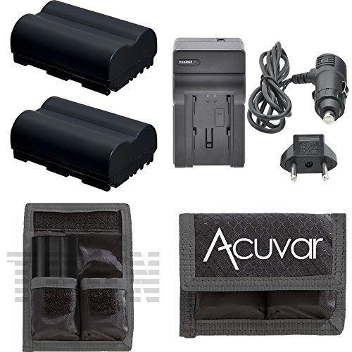 2 EN-EL3E Li-Ion Batteries Replacement + Car/Home Charger + Acuvar Battery Pouch