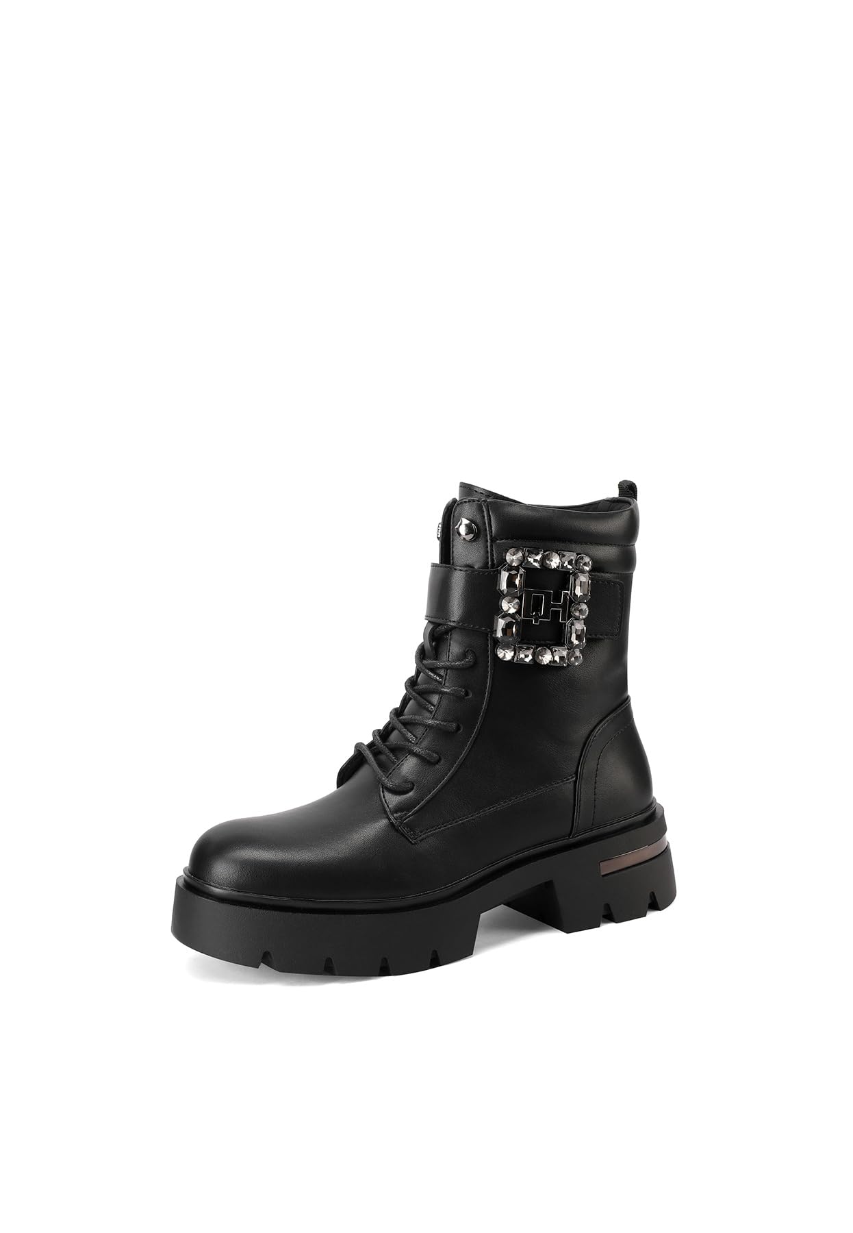 QUEEN HELENA Anfibi Stivaletti Casual Fibbia con Strass Donna X31-72