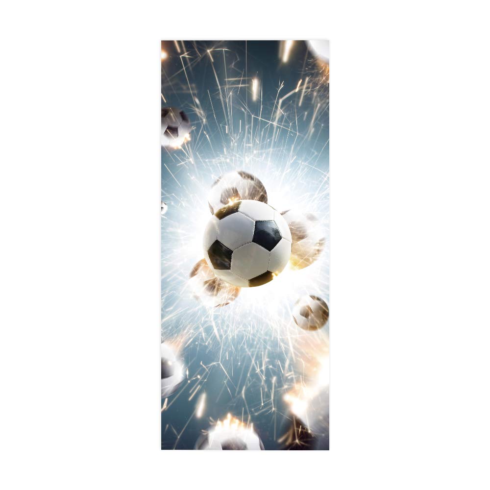 Poster porte adhesif autocollant 3d durable et impermeable motif football