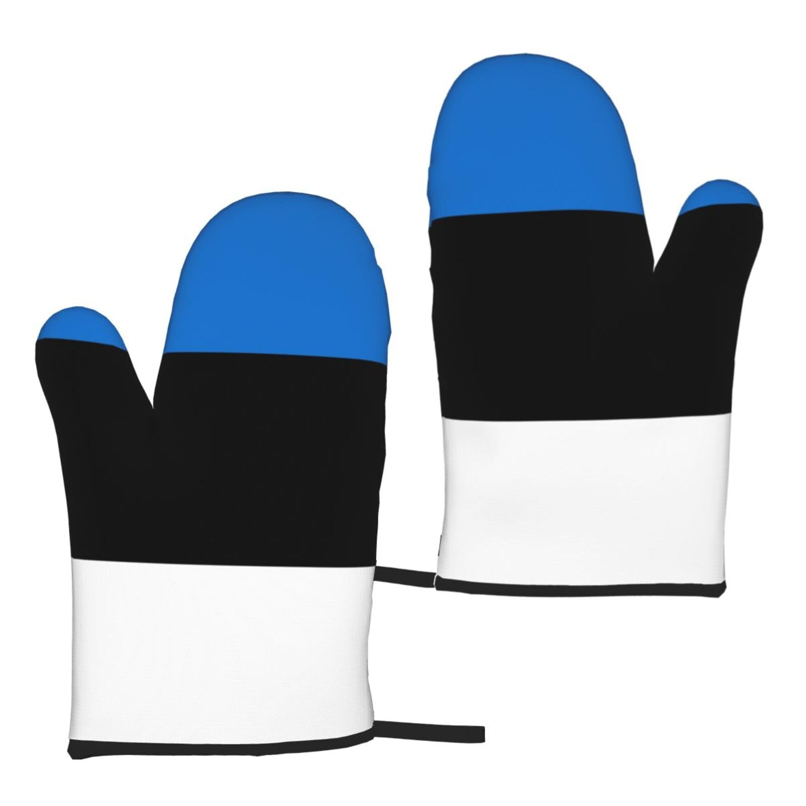 Flag Of Estonia Print Heat Resistant Universal Fit Oven Microwave Gloves Home Cooking Baking Grilling