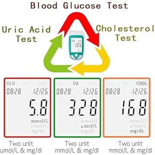 Kit 3 In 1 Per Analisi Del Sangue Domiciliare, Glicemia, Acido Urico, Monitor Del Colesterolo, Con Striscia Reattiva, Rilevamento Accurato, Identificazione Automatica, Per Uso Domestico, Clinico