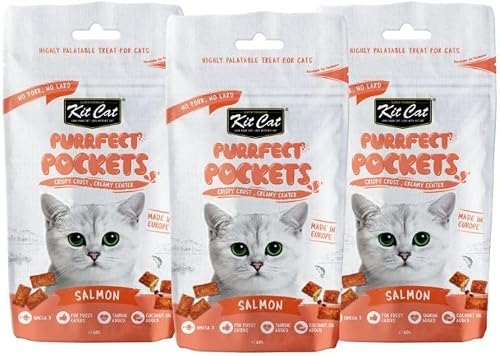Kit Cat Purrfect Pockets Salmon Cat Treat 60 g (Pack of 3)