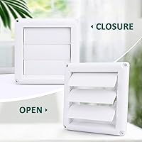 Vista 2 de Cubierta de ventilación con rejillas de 4 pulgadas para evitar que las aves aniden piezas de repuesto para secadora exterior, cubierta