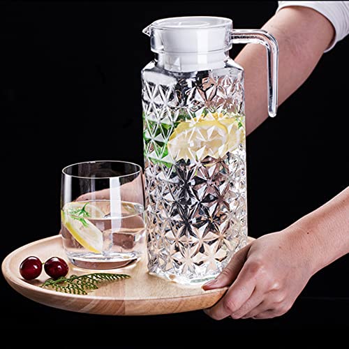 Peohud 2 Pack Acrylic Pitchers with Lid and Handle, 1.1 Litre Clear Plastic Juice Jug, Transparent Water Pitcher for Fridge, Iced Tea, Sangria, Lemonade, Cold or Hot Beverages, BPA-Free,Shatter-Proof - Image 6