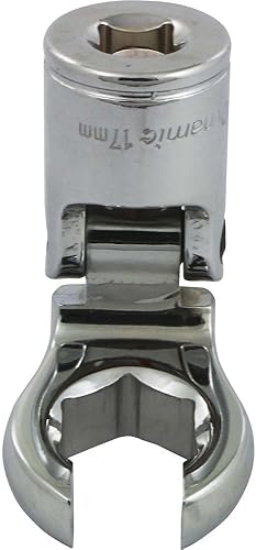 Miniatura 6 de D008760 38 "Drive Metric 0.394 in Flex Head con Crow Foot Flare Nut Socket, acabado cromado