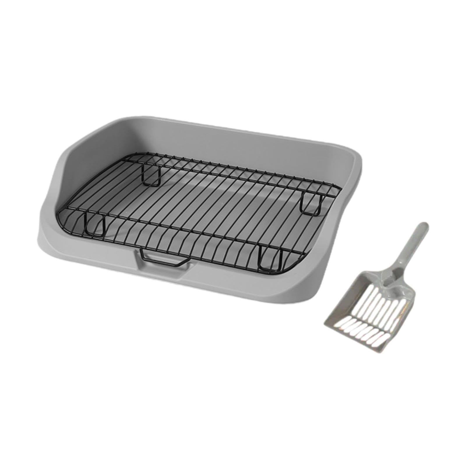 Inodoro para Perros Bandeja de Enseñanza Mascotas Higiénica con Rejilla Base Antideslizante Y Estructura de PP Acero Inoxidable Adecuado para Entrenar