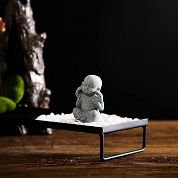 僧侶像と仏像の3点セット 3 つの小さな賢者の仏像セット | 薬師如来、釈迦牟尼仏、阿弥陀