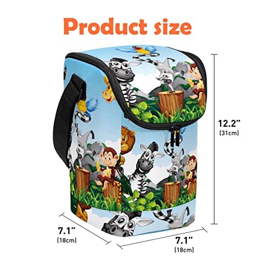 Caja de almuerzo con animales salvajes lonchera hermética e impermeable 5