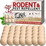 Rodent Repellent 36 Balls, Mouse Repellent for Indoor & Outdoor Use, Peppermint Oil Mice Repellent Natural Moth Balls for Rodent for Home, Garage, RV & Garden