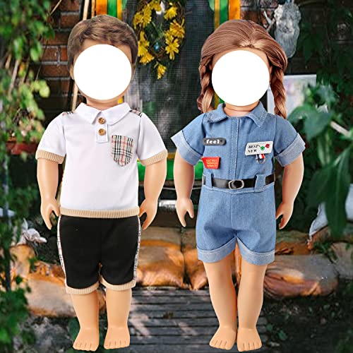 6 Sets Fashion 18 Inch Boy Doll Clothes Casual Wear Plaid Jacket Pants Sportswear Outfits With Tuxedo Suits For 18" Doll Accessories #TOP4