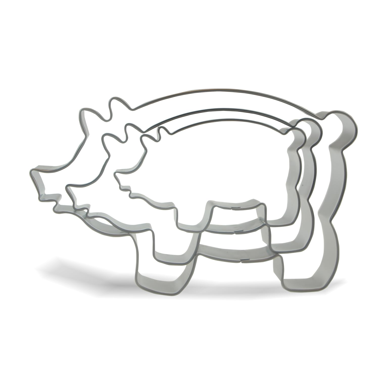 Keewah Pig Cookie Cutter Set - 5”,4”,3” - 3 Piece - Stainless Steel