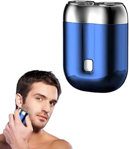 Saker Mini afeitadora de bolsillo para hombre, eléctrica afeitadora portátil recargable por USB, para uso húmedo y seco, hoja flotante de 2