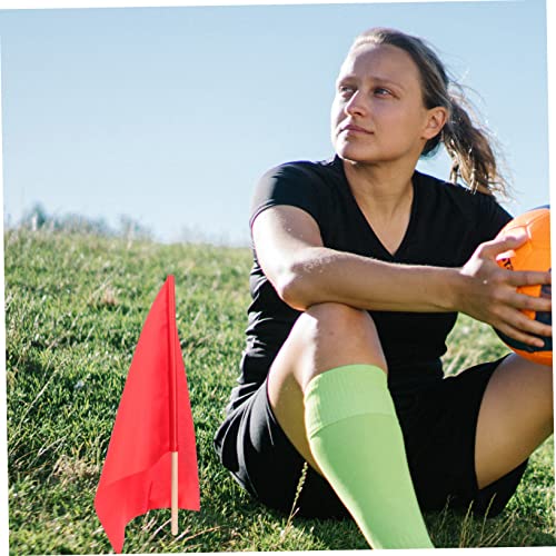 Gadpiparty Bandeira De Árbitro 16 Peças Manivela De Madeira Infantil Vermelha