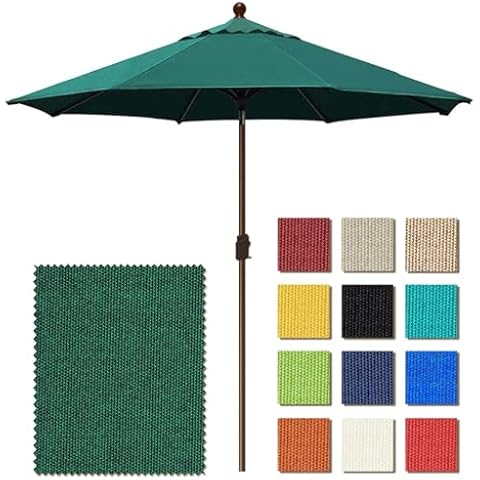 EliteShade USA 10-Year-Non-Fading 9Ft Market Umbrella Patio Umbrella Outdoor Table Umbrella with Ventilation, Forest Green Cover