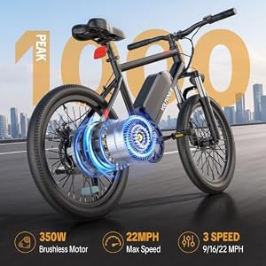 VOLTVOGUE Electric E-Bike | 48V 249 Wh Removable Battery | 1000W Peak Motor | 22 mph Top Speed | 30-45 Range | Front Shock Absorber | LED Headlights | 20Inch All-Terrain Fat Tires | — photo 2 of 6