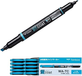 蛍光ネームボード　グリーン Amazon.co.jp: トンボ鉛筆 蛍光ペン 蛍コート 空色 10本 WA-TC96