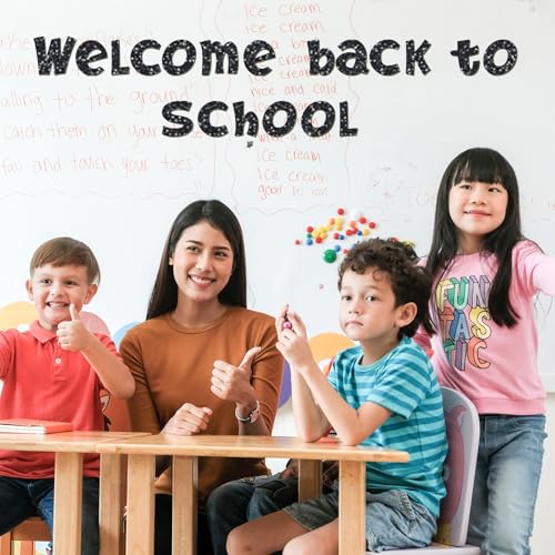 Image of Colarr 216 Pcs Black Glitter Bulletin Board Letters for Classroom Number Alphabet Punctuation Symbol Cutout 4'' Die-Cut Poster Letter with Adhesive Dot School Party Graduation Decor Display