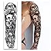 Full Arm Temporary Tattoos 8 Sheets and Half Arm Shoulder Waterproof Tattoos 8 Sheets, Extra Large Tattoo Stickers for Men and Women (22.83