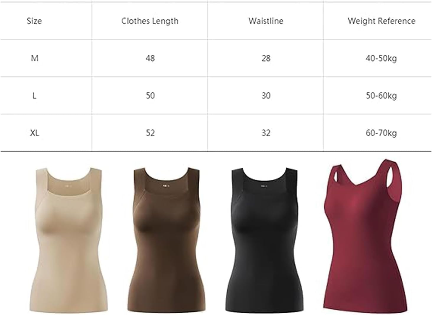 Womens U Neck Shapewear Built-In Bra Tank, Tank for Women High Support Tummy Control Compression, High Support Tanks U Neck