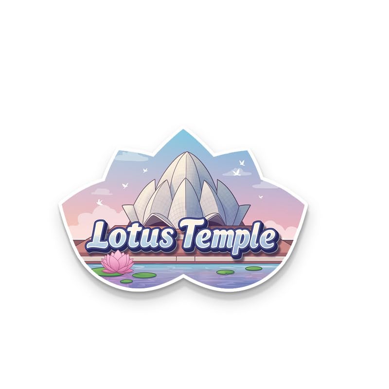Image of Lotus Temple Fridge Magnets, Glossy Finish, Stylish Magnet for Fridge, Wardrobe & Metal Surfaces