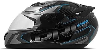 Capacete Evolution G7 Pro Tork Start Fundo Prata Tam.58 Azul