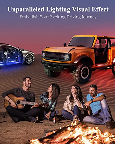 LOWEEY 4Pcs LED Door Sill Lights, Wireless Car Door Lights, Bloomcar LED Door Sill with 7 Lighting Colors, Auto-Sensing, IP67 Waterproof, Customized Door Lights Logo for All Car Models