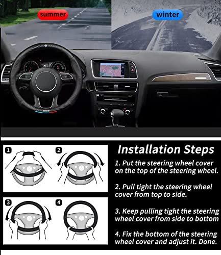 Custom-Fit Steering Wheel Cover For Bmw. Car Steering Wheel Covers Auto Interior Accessories, Anti Slip & Odor Free, Designed Accessories For Bmw (For Bmw,Black) #TOP4