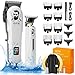 GTSPro Hair Clippers for Men, Clippers and Trimmers Set, Barber Clippers, Electric Hair Trimmer with Box, Gifts for Men White