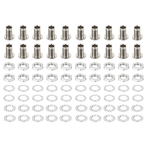 PATIKIL M8x12mm Round Head Hollow Screw Bolts, 4 in 1 / 80Pieces Through Hole Bolt Chandelier Fasteners with Hex Nut and Gasket