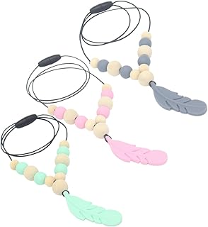 SAFIGLE 3 Pçs Mordedor Mastigar Brinquedos Mordedor Molar Mordedor Infantil Colar Sensorial Mastigar Colares Para Crianças Chupeta Ferramenta De Dentição Corrente De Dentição Colar Molar