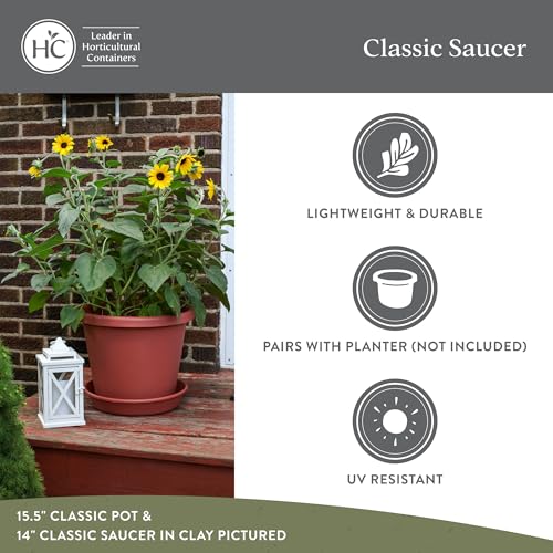 image for The HC Companies Flower Pot Saucers - Plastic Plant Saucer for Outdoor