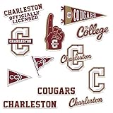 College of Charleston 11ct Vinyl Large Deluxe Stickers Variety Pack - Laptop, Water Bottle, Scrapbooking, Tablet, Skateboard, Indoor/Outdoor - Set of 11