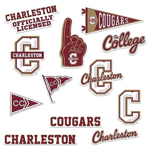Image of College of Charleston 11ct Vinyl Large Deluxe Stickers Variety Pack - Laptop, Water Bottle, Scrapbooking, Tablet, Skateboard, Indoor /Outdoor - Set of 11