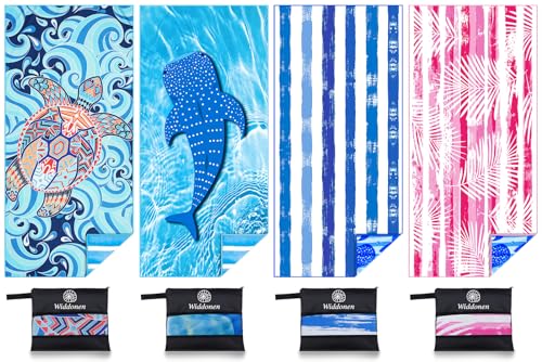Microfiber Lightweight Beach Towel Sand Free Quick Dry Absorbent Thin Compact Towels for Swimming Pool Camping Beach Accessories Large Easy Pack Travel Things for Vacation Essentials Gift Adult