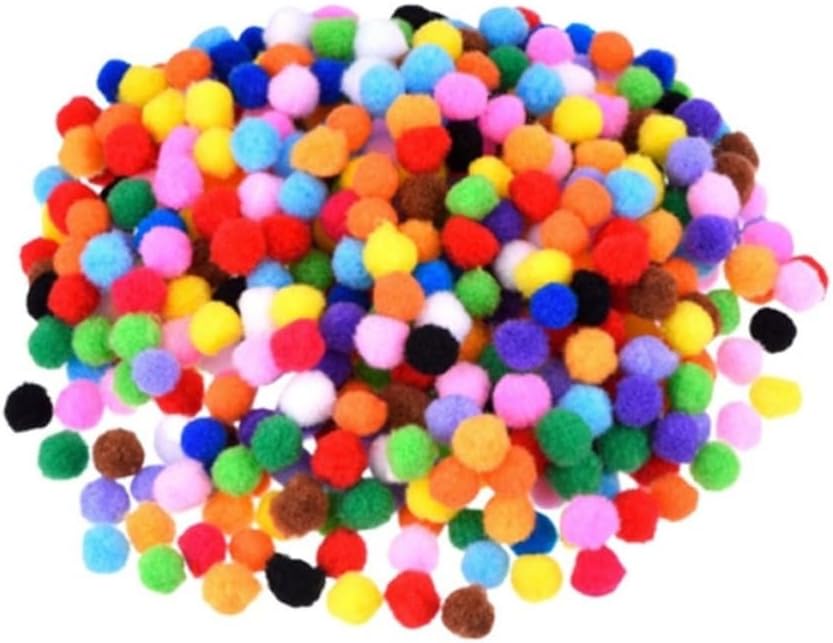 KOMBIUDA 500pcs 30mm Colorful Elastic Plush Balls, High Elastic Polyester DIY Material for Craft Projects and Hat Scarf Accessories, Stimulate Creativity for Random Color